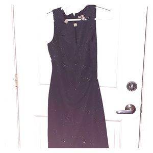 Navy Blue Glittery Dress